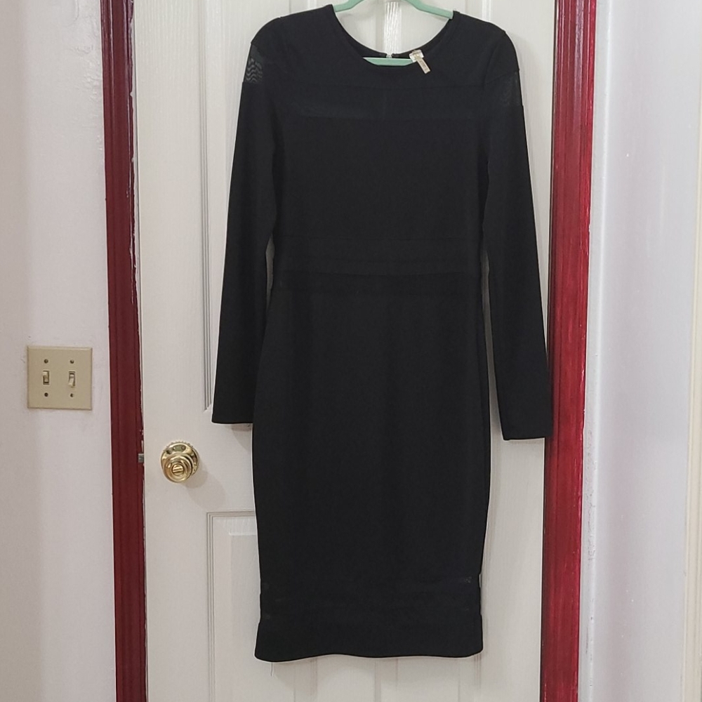 Black Midi Dress with Mesh